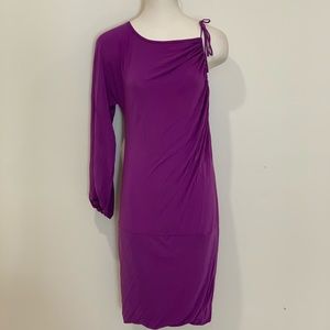 BCBG MAXAZRIA Medium Purple One Sleeve Dress